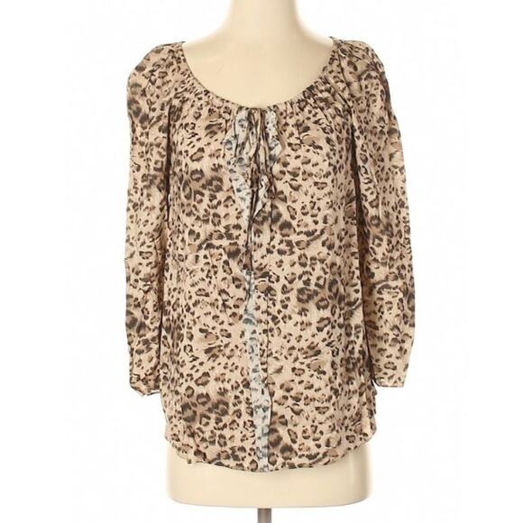 Rebecca Taylor Leopard Cheetah Print Blouse - Picture 2 of 6